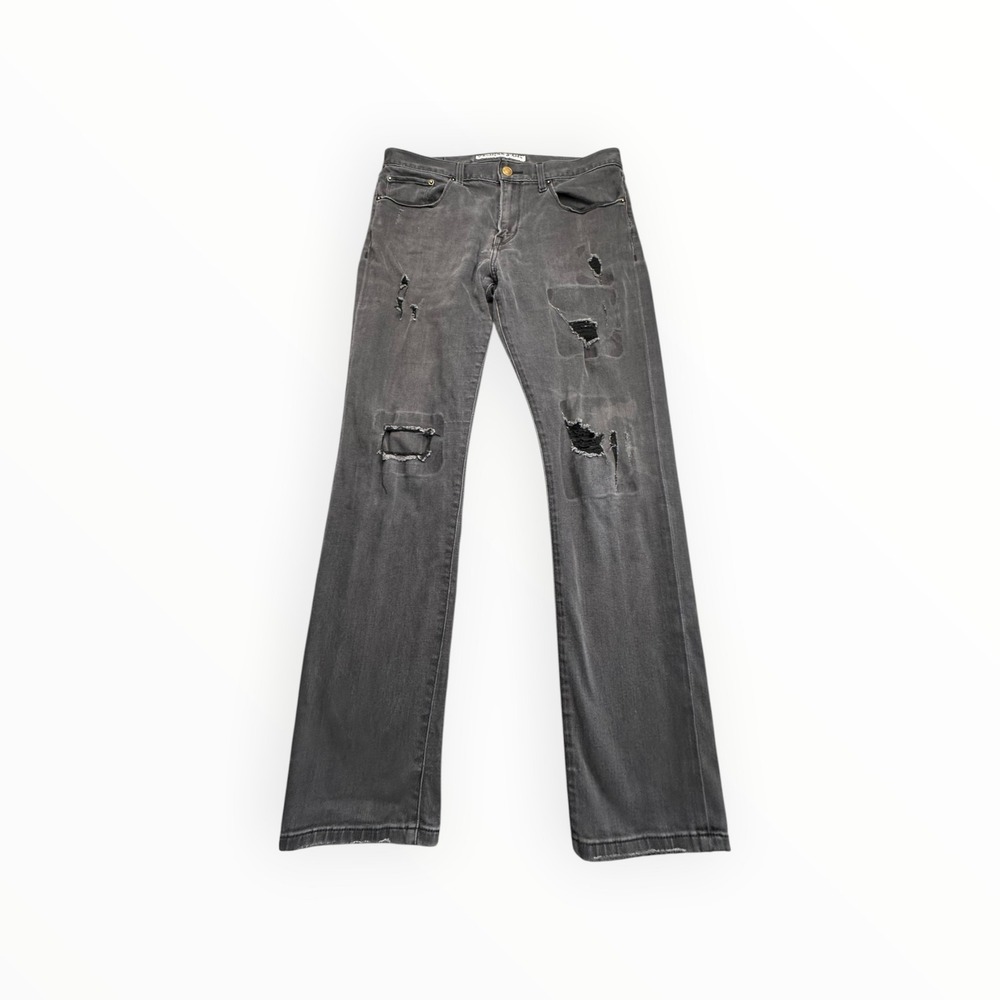 Express Jeans Pants Mens 33x32 Black Rocco Slim Fit Skinny Distressed Ripped